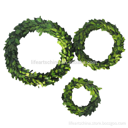 round preserved boxwood wreath, size customized
